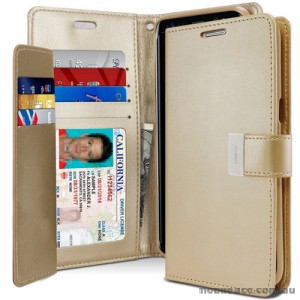 Mercury Rich Diary Wallet Case for Samsung Galaxy S8 Plus Gold