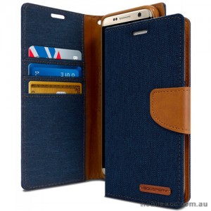 Mercury Goospery Canvas Diary Stand Wallet Case Cover For Samsung Galaxy S8 Plus Navy