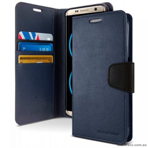 Mercury Goospery Sonata Diary Stand Wallet Case For Samsung Galaxy S8 Plus Navy