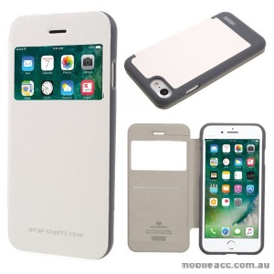 Korean Mercury WOW Window View Flip Cover For iPhone 7/8 4.7 Inch - White