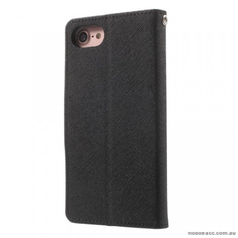 Korean Mercury Fancy Diary Wallet Case For iPhone 7/8 4.7 Inch - Black