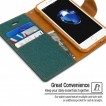 Korean Mercury Canvas Diary Diary Wallet Case Cover For iPhone 7/8 4.7 Inch - Green