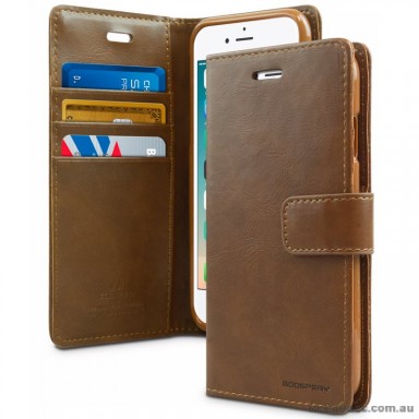 Mercury Goospery Blue Moon Diary Wallet Case For iPhone 7/8 4.7 Inch - Brown