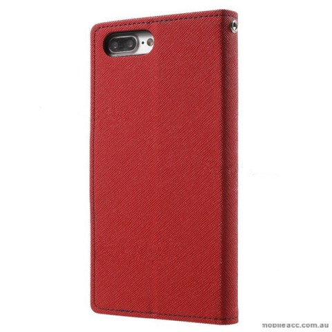 Korean Mercury Fancy Diary Wallet Case Cover For iPhone 7+/8+ 5.5 inch - Red
