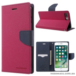 Korean Mercury Fancy Diary Wallet Case Cover For iPhone 7+/8+  5.5 inch - Hot Pink
