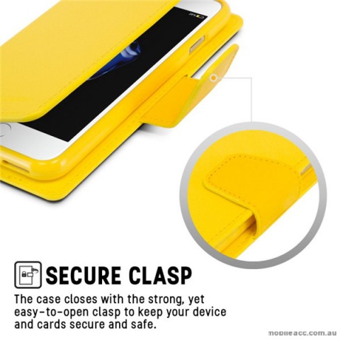 Korean Mercury Sonata Diary Wallet Case Cover For iPhone 7+/8+ 5.5 inch - Yellow