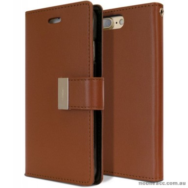 Korean Mercury Rich Diary Wallet Case Cover For iPhone 7+/8+  5.5 inch - Brown