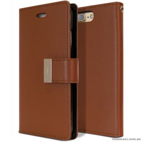 Korean Mercury Rich Diary Wallet Case Cover For iPhone 7+/8+  5.5 inch - Brown
