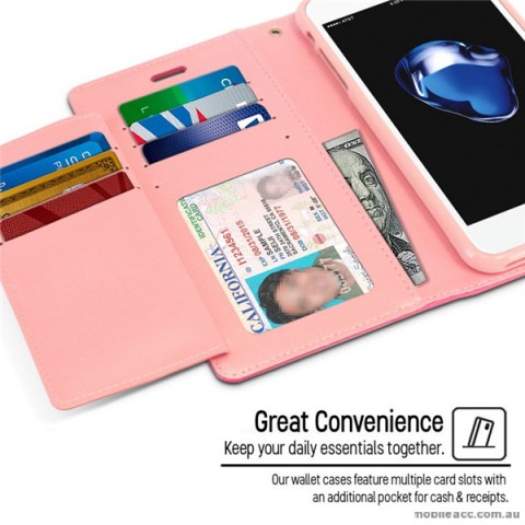 Korean Mercury Rich Diary Wallet Case Cover For iPhone 7+/8+   5.5 inch - Hot Pink