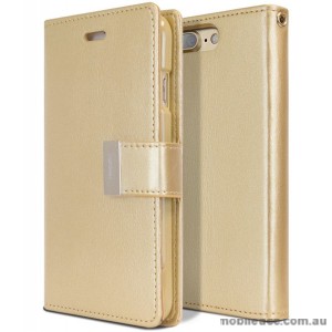 Korean Mercury Rich Diary Wallet Case Cover For iPhone 7+/8+  5.5 inch - Gold