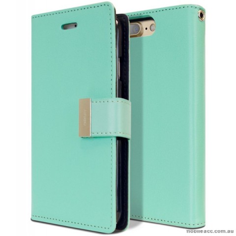 Korean Mercury Rich Diary Wallet Case Cover For iPhone 7+/8+   5.5 inch - Mint Green
