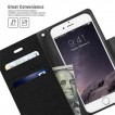 Korean Mercury Canvas Diary Diary Wallet Case Cover For iPhone 7+/8+   5.5 inch - Black