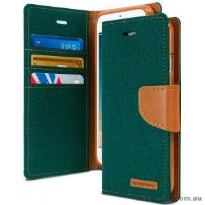 Korean Mercury Canvas Diary Diary Wallet Case Cover For iPhone 7+/8+  5.5 inch - Green