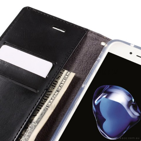 Korean Mercury Blue Moon Flip Case Cover For iPhone 7+/8+ 5.5 inch - Black