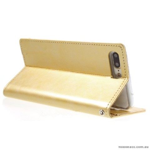 Korean Mercury Blue Moon Flip Case Cover For iPhone 7+/8+ 5.5 inch - Gold