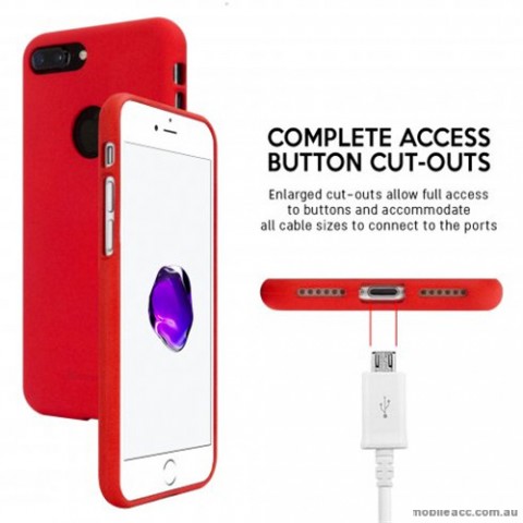 Genuine Mercury Goospery Soft Feeling Jelly Case Matt Rubber For iPhone 8 Plus - Red