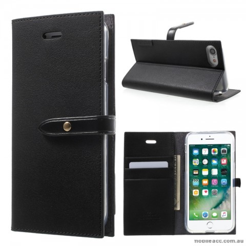 Mercury Goospery Romance Diary Wallet Case Cover For iPhone 7/8 4.7 Inch - Black