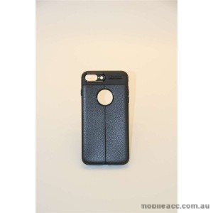 TPU PU Leather Back Case For iPhone 8 Plus - Black