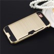 Rugged Shockproof Tough Back Case With Side Card Slot For iPhone 7 - Gold