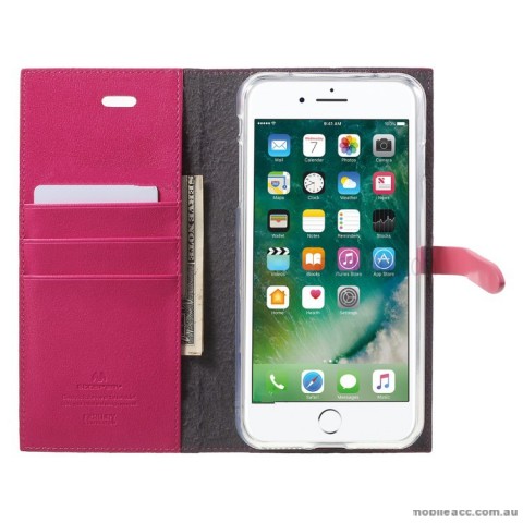 Mercury Goospery Romance Diary Wallet Case Cover For iPhone 7/8 Plus 5.5 inch - Hot Pink