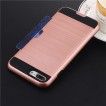 Rugged Shockproof Tough Back Case With Side Card Slot For iPhone 7 Plus  Rose Gold