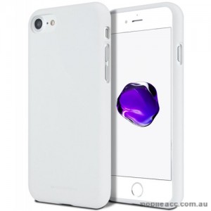 Genuine Mercury Goospery Soft Feeling Jelly Case Matt Rubber For iPhone 7/8 - White
