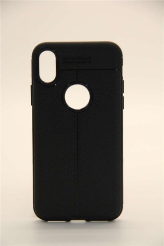 TPU PU Leather Back Case For iPhone X - Black