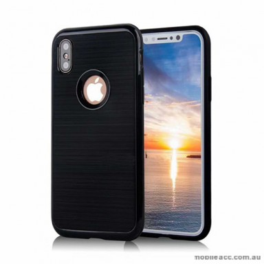 Rugged Shockproof Tough Back Case For iPhone X - Black