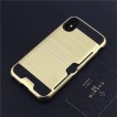 Rugged Shockproof Tough Back Case With Side Card Slot For iPhone X - Gold