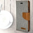 Korean Mercury Canvas Diary Diary Wallet Case Cover For iPhone X - Grey