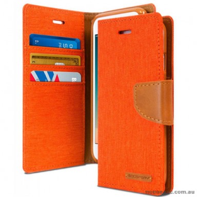 Korean Mercury Canvas Diary Diary Wallet Case Cover For iPhone X - Orange