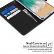 Mercury Goospery Sonata Diary Stand Wallet Case For iPhone X - Black