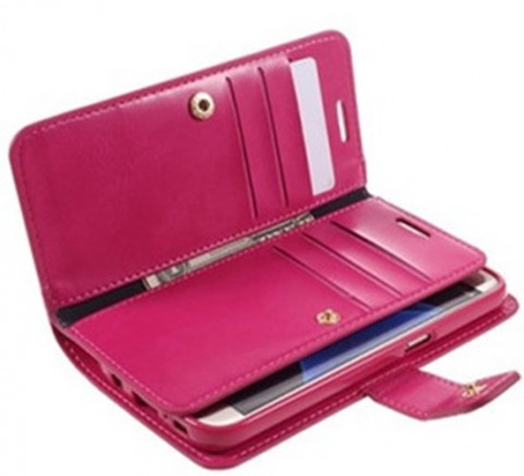 Korean Mercury Goospery Mansoor Wallet Case Cover iPhone X - Hot Pink