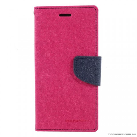 Korean Mercury Fancy Diary Wallet Case For iPhone X - Hot Pink