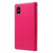 Korean Mercury Blue Moon Flip Case Cover For iPhone X - Hot Pink
