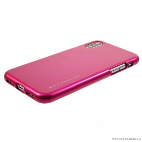 Mercury Goospery iJelly Gel Case For iPhone X - Hot Pink