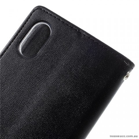 Korean Mercury Bravo Diary Wallet Case For iPhone X - Black