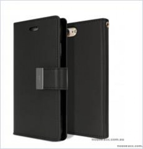 Korean Mercury Rich Diary  Wallet Case For Iphone XR 6.1"  Black