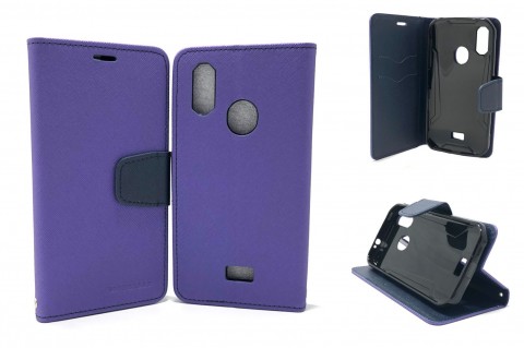 Mooncase fancy Diary  Wallet Case Cover For Telstra  ZTE Tough MAX 3 T86  Purple