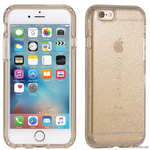 ORIGINAL Speck Presidio Clear Glitter Case for iPhone 6/6s Plus Clear with Gold Glitter