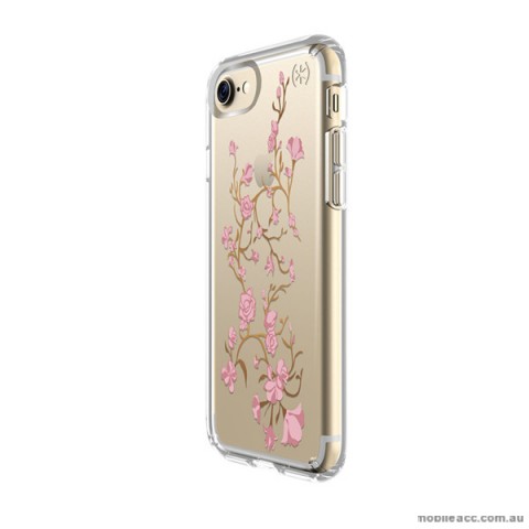 ORIGINAL Speck Presidio Clear Print Case for iPhone 7 Graphics Gold Enblossom Pink/Clear