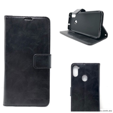 Mooncase Diary Wallet Case For Samsung A11 6.4 inch  A115 Black
