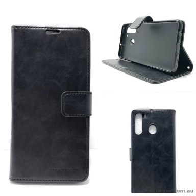 Mooncase Diary Wallet Case For Samsung A21 6.5 inch  A215 Black