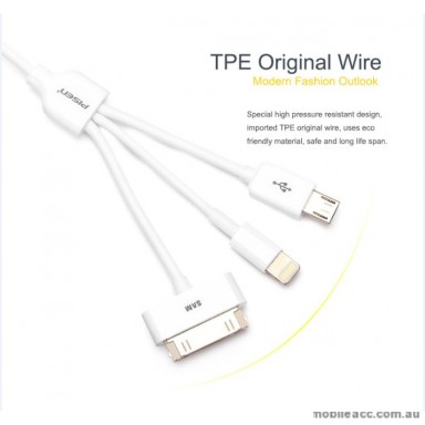 PISEN 3 in 1 Multifunctional Data Sync Charging Cable