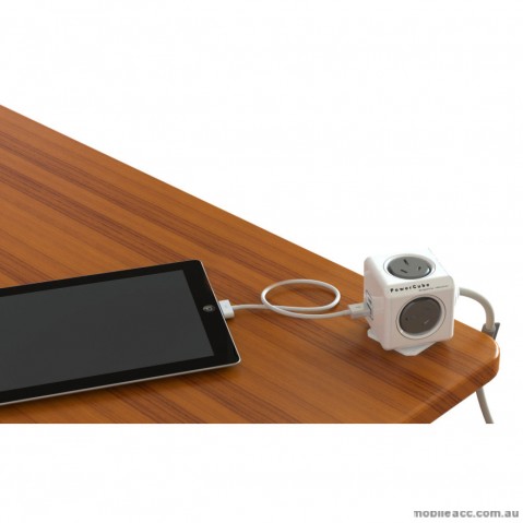 Allocacoc PowerCube with 2 USB & 4 Power Outlets Extended - 3m Cord
