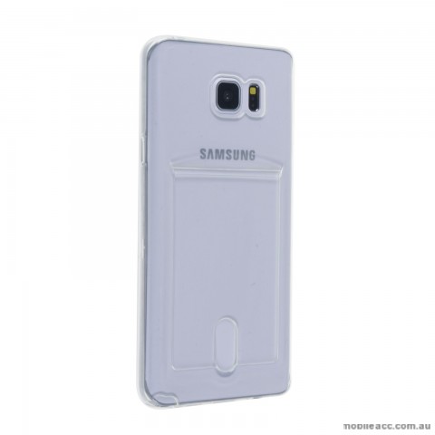 Card Slot TPU Back Case for Samsung Galaxy J1 Clear