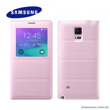 Official Samsung Galaxy Note 4 S View Cover Case - Baby Pink