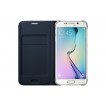 Genuine Samsung Galaxy S6 Edge Flip Wallet Cover - Blue Black