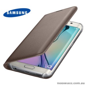 Genuine Samsung Galaxy S6 Edge Flip Wallet Cover - Gold