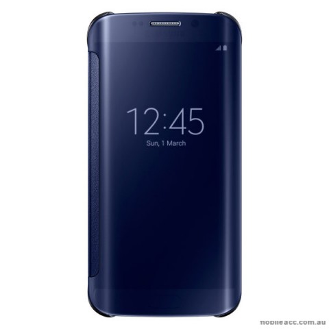 Genuine Samsung Galaxy S6 Edge Clear View Flip Cover - Blue Black
